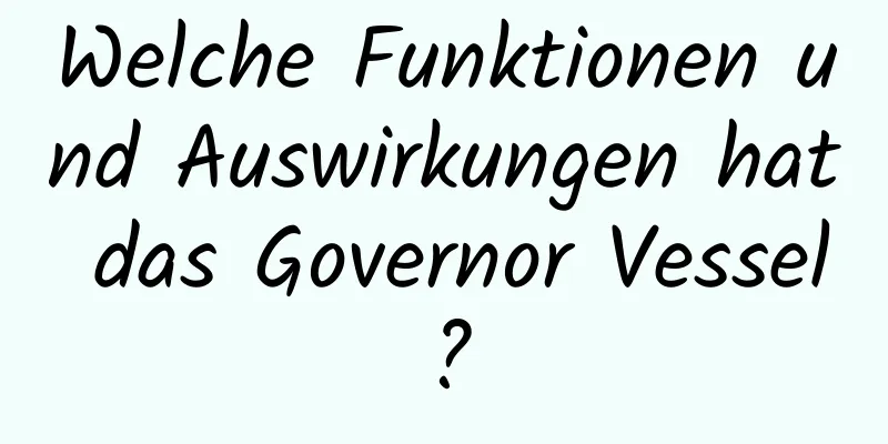 Welche Funktionen und Auswirkungen hat das Governor Vessel?