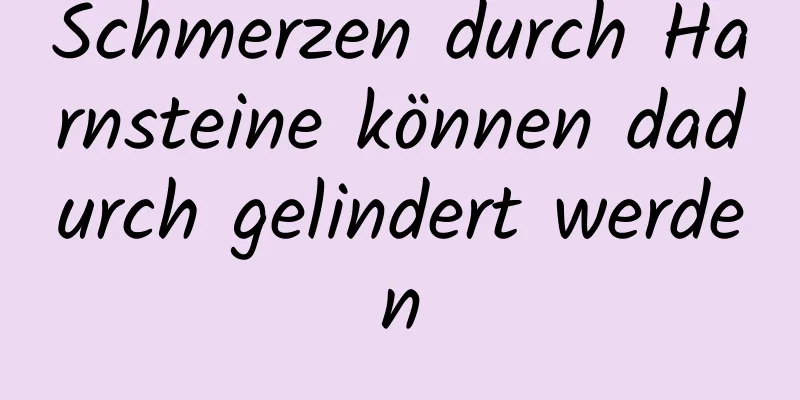 Schmerzen durch Harnsteine ​​können dadurch gelindert werden