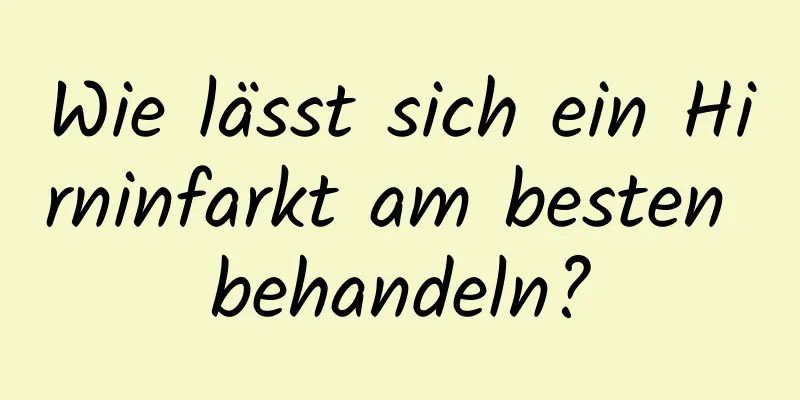 Wie lässt sich ein Hirninfarkt am besten behandeln?