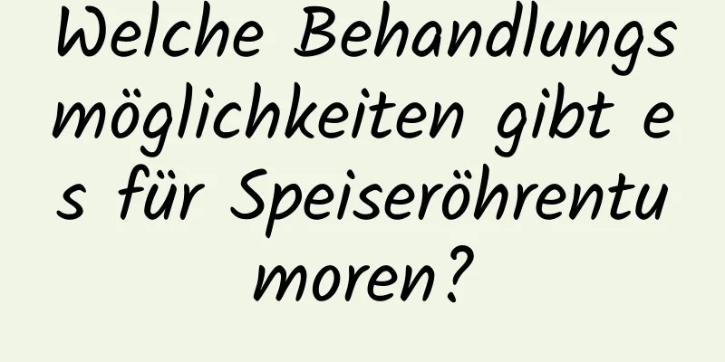 Welche Behandlungsmöglichkeiten gibt es für Speiseröhrentumoren?