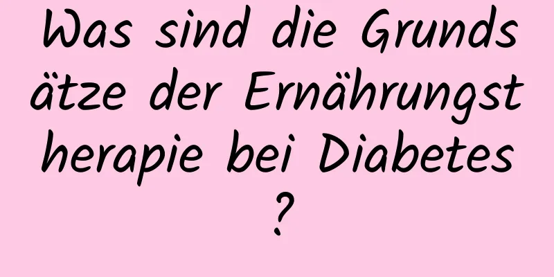 Was sind die Grundsätze der Ernährungstherapie bei Diabetes?