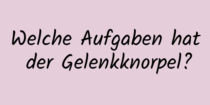 Welche Aufgaben hat der Gelenkknorpel?
