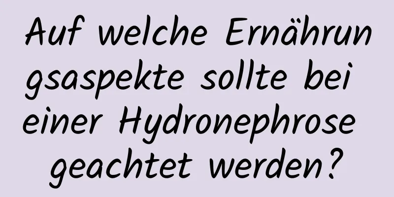 Auf welche Ernährungsaspekte sollte bei einer Hydronephrose geachtet werden?