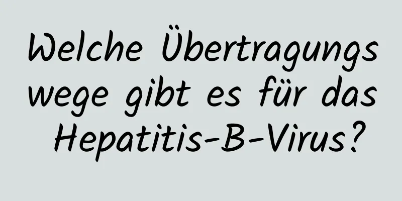 Welche Übertragungswege gibt es für das Hepatitis-B-Virus?