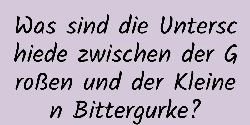 Was sind die Unterschiede zwischen der Großen und der Kleinen Bittergurke?