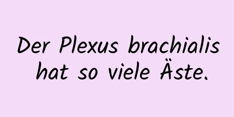 Der Plexus brachialis hat so viele Äste.