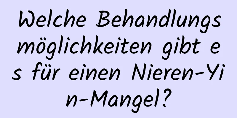 Welche Behandlungsmöglichkeiten gibt es für einen Nieren-Yin-Mangel?