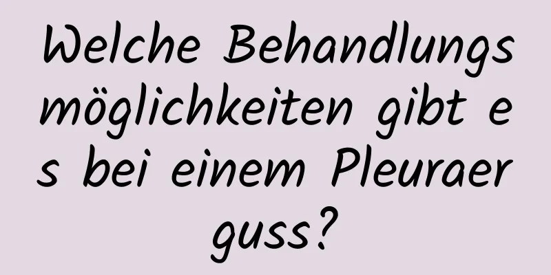Welche Behandlungsmöglichkeiten gibt es bei einem Pleuraerguss?