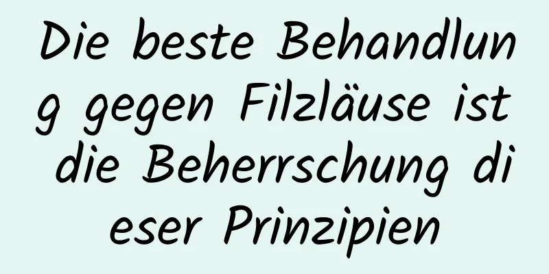 Die beste Behandlung gegen Filzläuse ist die Beherrschung dieser Prinzipien