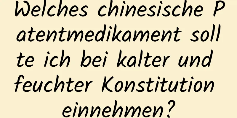 Welches chinesische Patentmedikament sollte ich bei kalter und feuchter Konstitution einnehmen?
