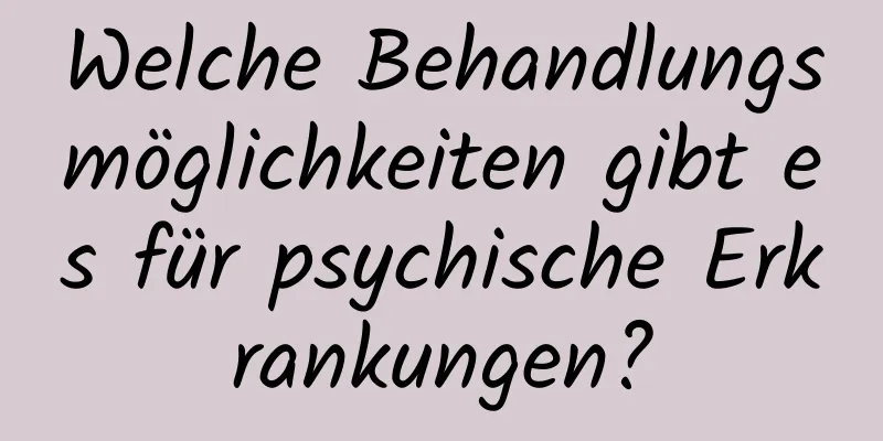 Welche Behandlungsmöglichkeiten gibt es für psychische Erkrankungen?