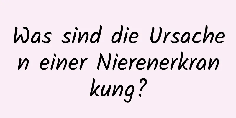 Was sind die Ursachen einer Nierenerkrankung?