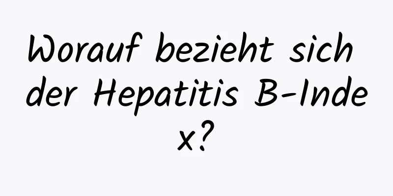 Worauf bezieht sich der Hepatitis B-Index?