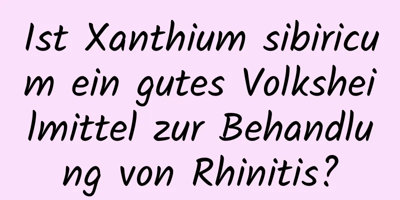 Ist Xanthium sibiricum ein gutes Volksheilmittel zur Behandlung von Rhinitis?