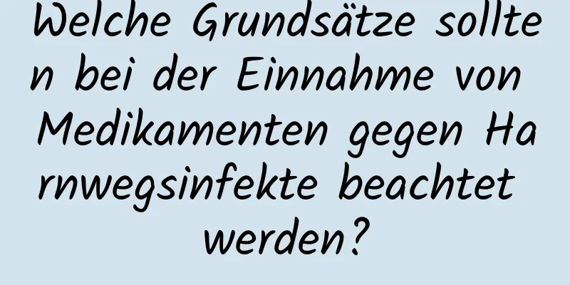 Welche Grundsätze sollten bei der Einnahme von Medikamenten gegen Harnwegsinfekte beachtet werden?