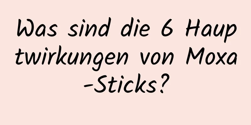 Was sind die 6 Hauptwirkungen von Moxa-Sticks?