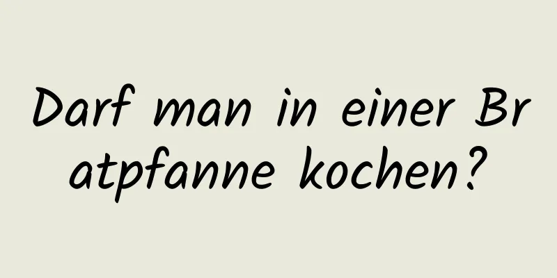 Darf man in einer Bratpfanne kochen?