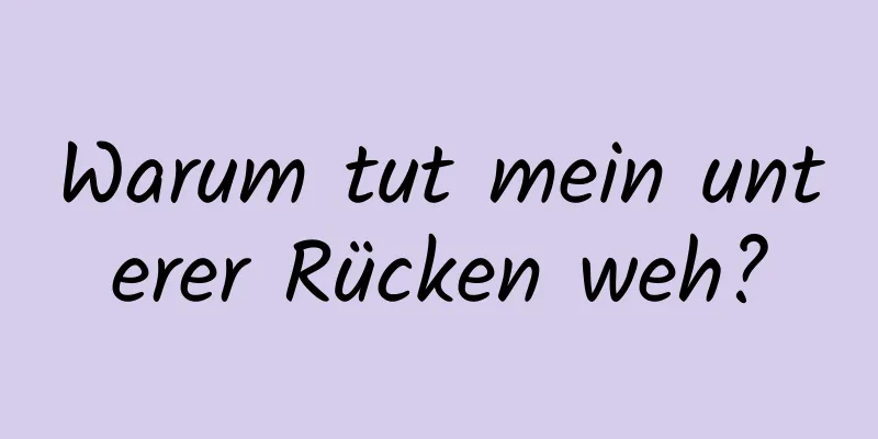 Warum tut mein unterer Rücken weh?