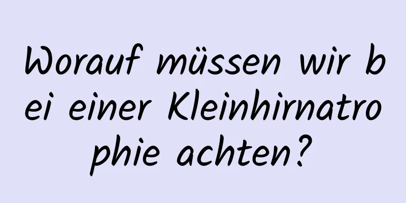 Worauf müssen wir bei einer Kleinhirnatrophie achten?