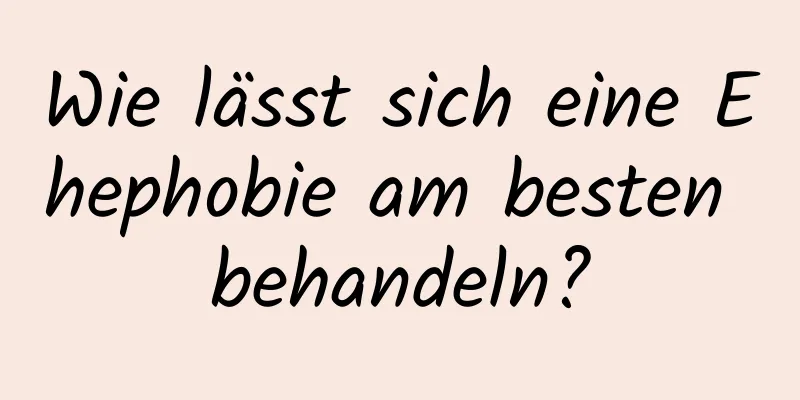 Wie lässt sich eine Ehephobie am besten behandeln?