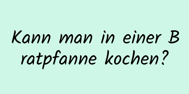 Kann man in einer Bratpfanne kochen?