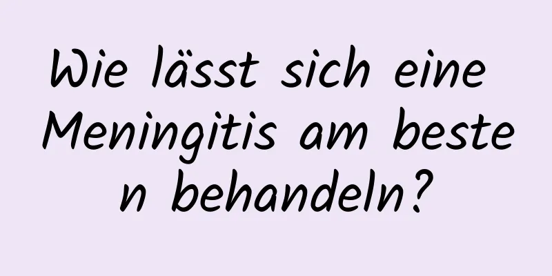 Wie lässt sich eine Meningitis am besten behandeln?