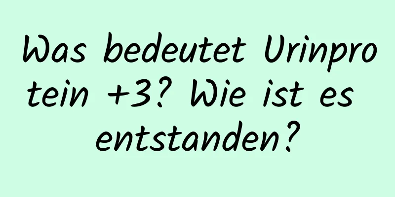 Was bedeutet Urinprotein +3? Wie ist es entstanden?