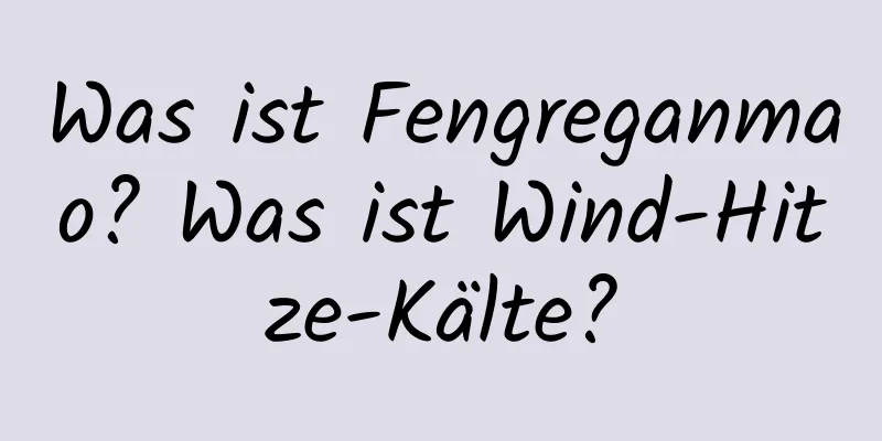 Was ist Fengreganmao? Was ist Wind-Hitze-Kälte?