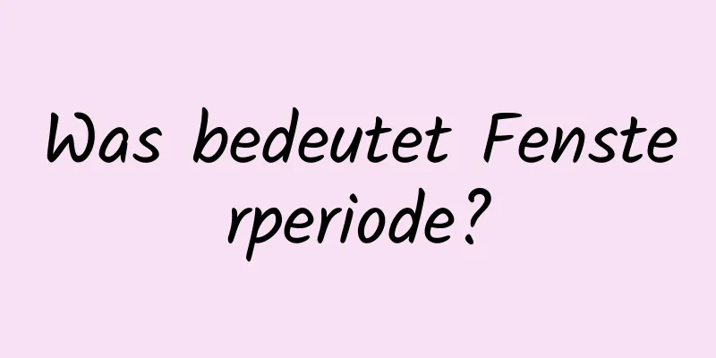 Was bedeutet Fensterperiode?