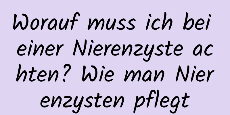 Worauf muss ich bei einer Nierenzyste achten? Wie man Nierenzysten pflegt