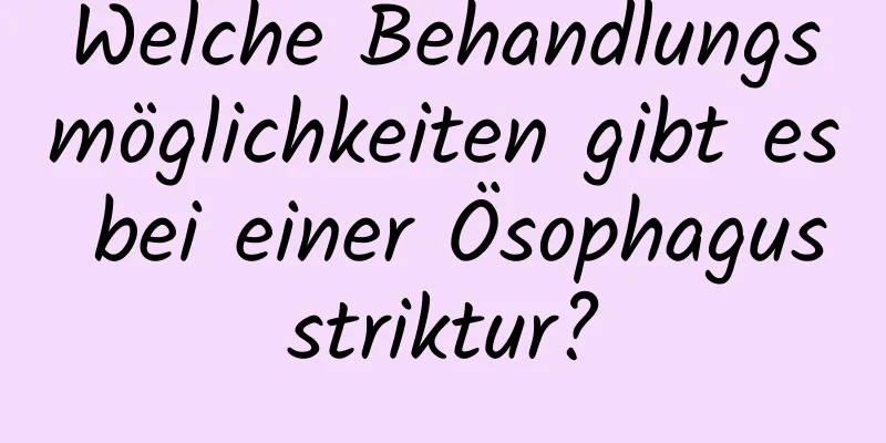 Welche Behandlungsmöglichkeiten gibt es bei einer Ösophagusstriktur?