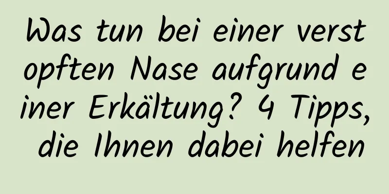 Was tun bei einer verstopften Nase aufgrund einer Erkältung? 4 Tipps, die Ihnen dabei helfen