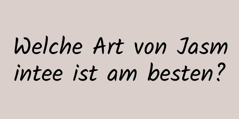 Welche Art von Jasmintee ist am besten?