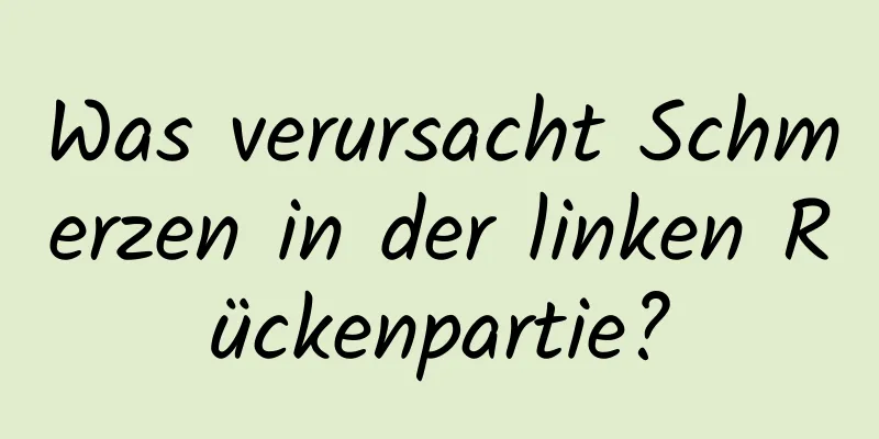 Was verursacht Schmerzen in der linken Rückenpartie?