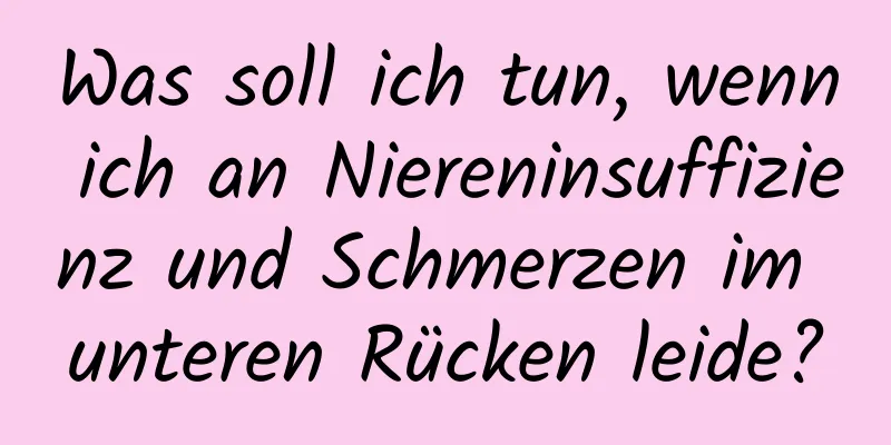 Was soll ich tun, wenn ich an Niereninsuffizienz und Schmerzen im unteren Rücken leide?