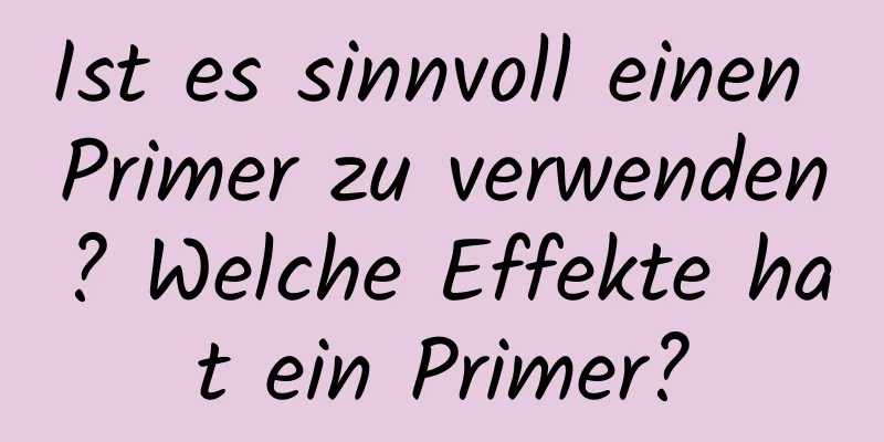 Ist es sinnvoll einen Primer zu verwenden? Welche Effekte hat ein Primer?