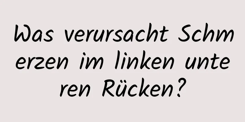 Was verursacht Schmerzen im linken unteren Rücken?
