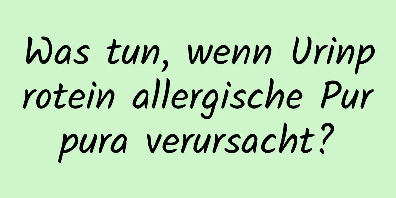 Was tun, wenn Urinprotein allergische Purpura verursacht?