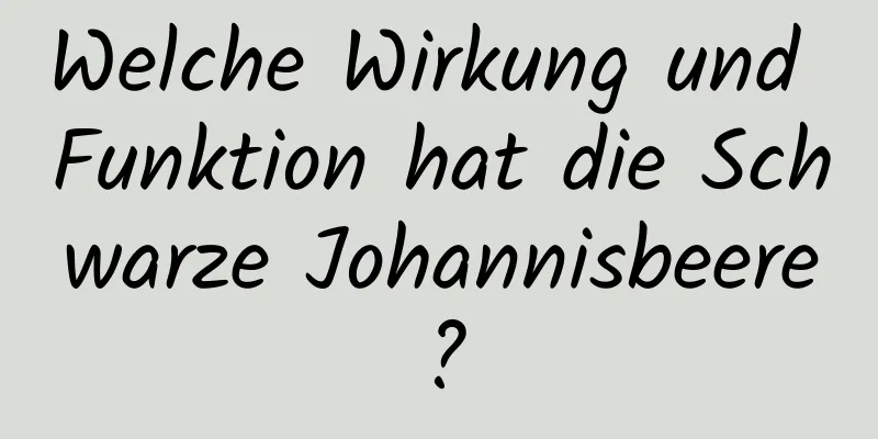 Welche Wirkung und Funktion hat die Schwarze Johannisbeere?