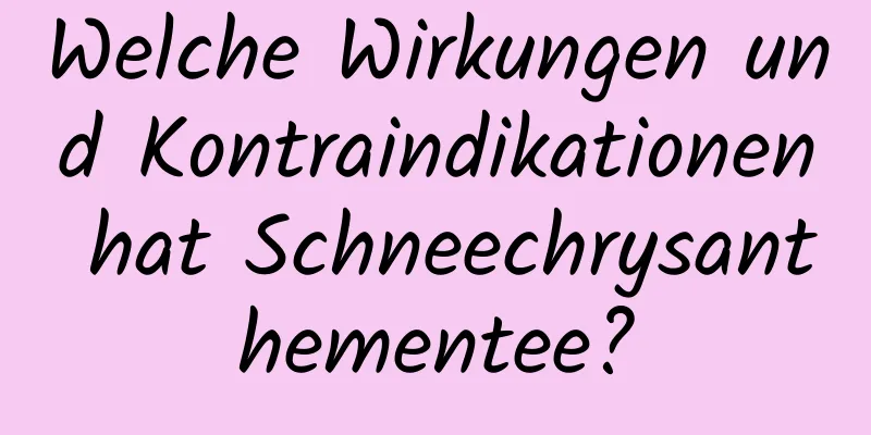Welche Wirkungen und Kontraindikationen hat Schneechrysanthementee?