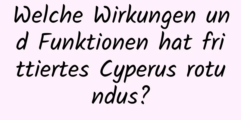 Welche Wirkungen und Funktionen hat frittiertes Cyperus rotundus?