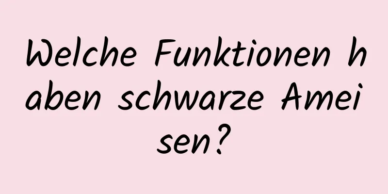 Welche Funktionen haben schwarze Ameisen?