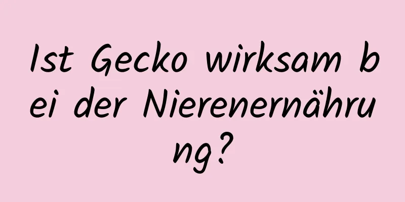 Ist Gecko wirksam bei der Nierenernährung?