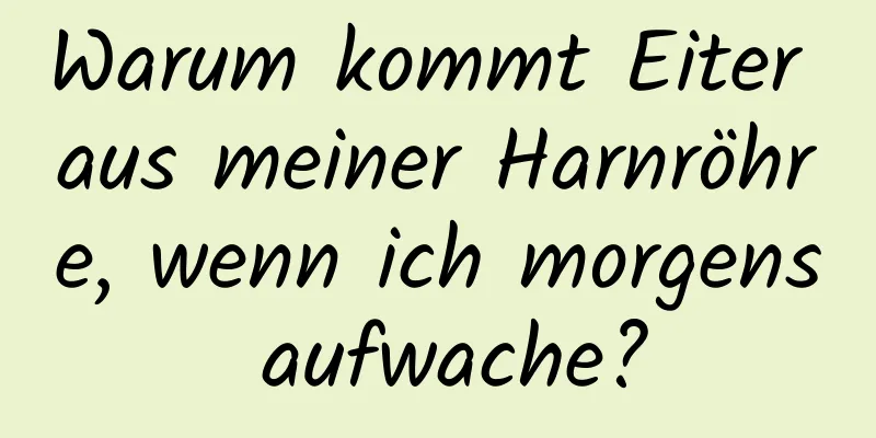 Warum kommt Eiter aus meiner Harnröhre, wenn ich morgens aufwache?