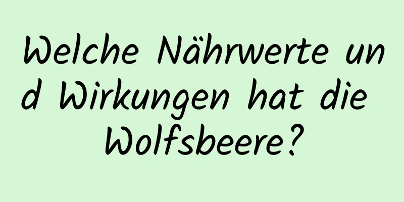 Welche Nährwerte und Wirkungen hat die Wolfsbeere?