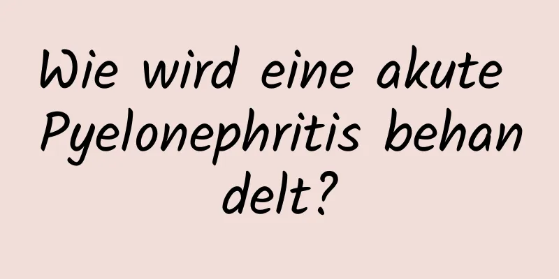 Wie wird eine akute Pyelonephritis behandelt?