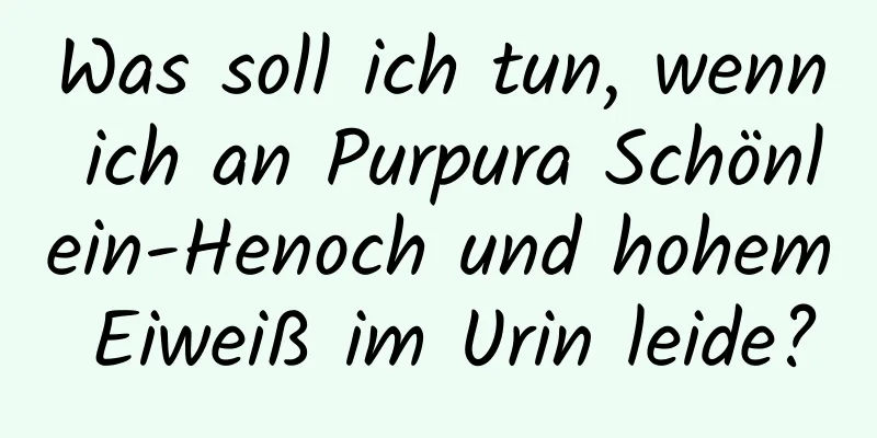 Was soll ich tun, wenn ich an Purpura Schönlein-Henoch und hohem Eiweiß im Urin leide?
