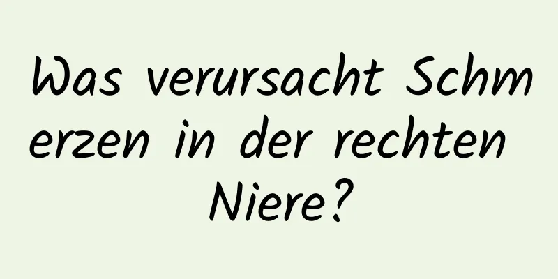 Was verursacht Schmerzen in der rechten Niere?