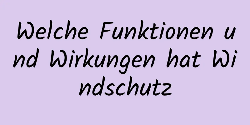 Welche Funktionen und Wirkungen hat Windschutz