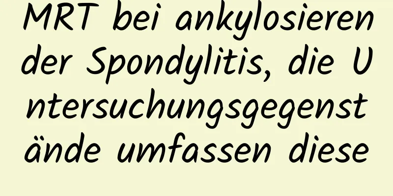 MRT bei ankylosierender Spondylitis, die Untersuchungsgegenstände umfassen diese